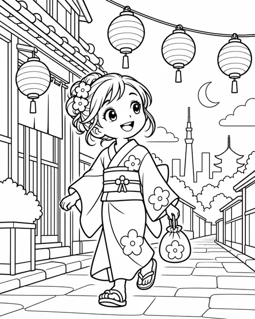 Lantern Walk In Tokyo Night
